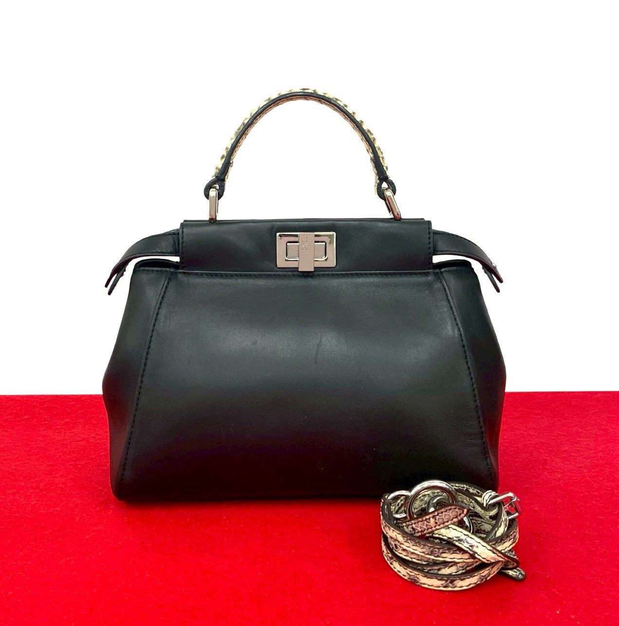Fendi Peekaboo Python Leather 2way Bag