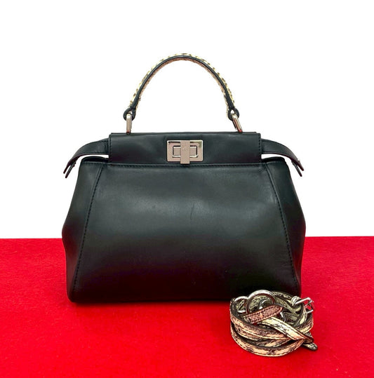 Fendi Peekaboo Python Leather 2way Bag