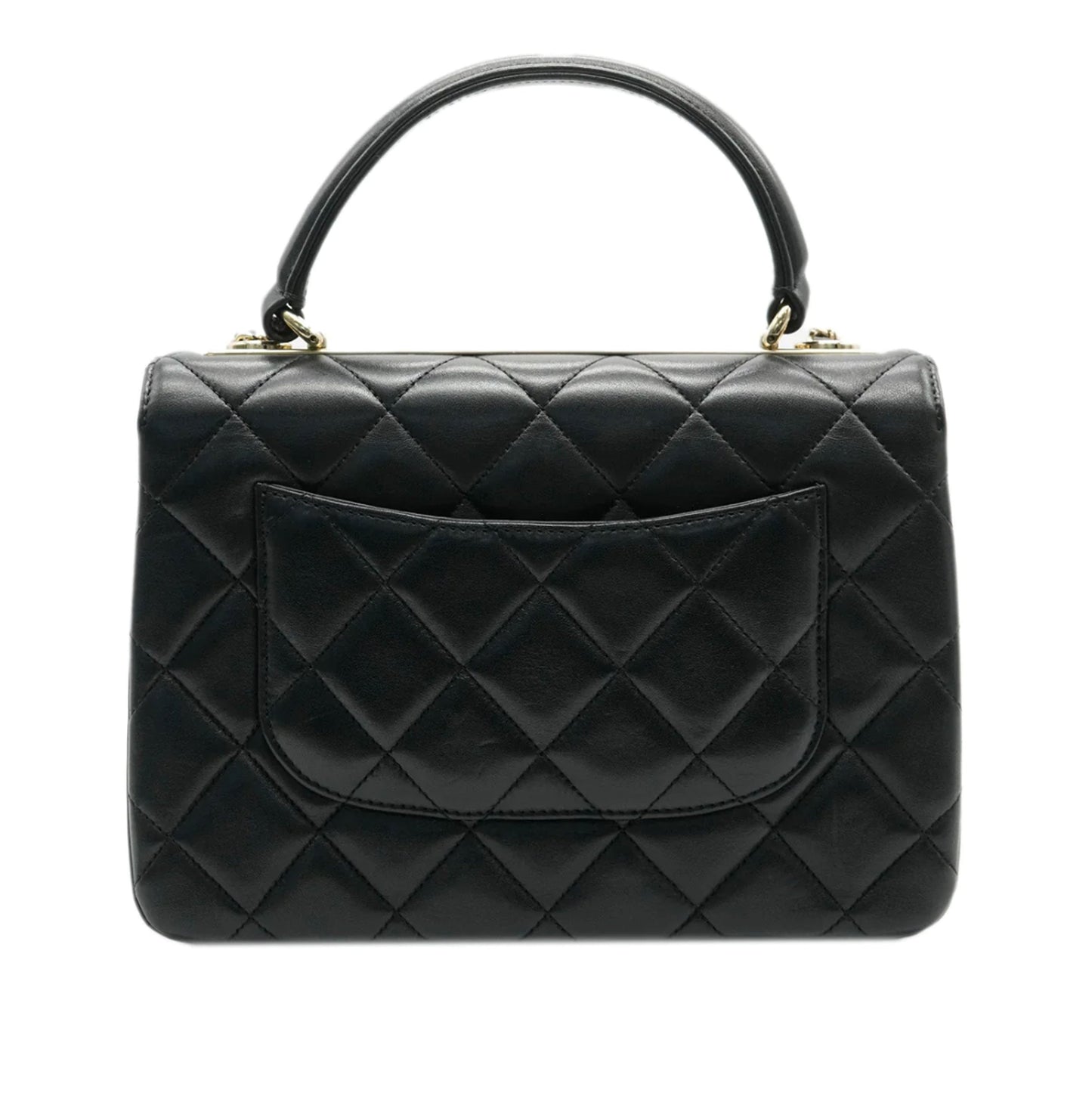 CHANEL Black Quilted Lambskin Small Trendy CC Dual Handle Flap Bag