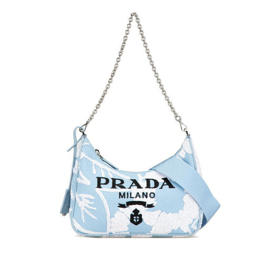 Prada Re-Edition 2000 Embroidery Canvas 2way Bag