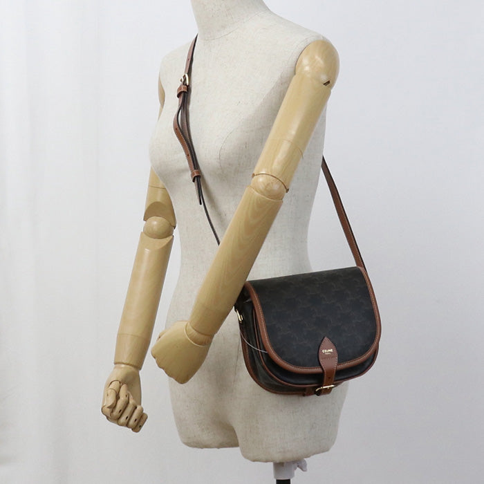 CELINE 19150 2BZJ 04LU Medium Falco Triomphe canvas Diagonal bag brown Women