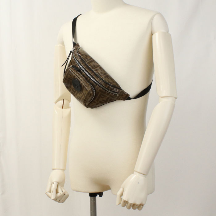 FENDI 7VA446 body bag Zucca Belt bag/Crossbody bag PVC Brown mens(unisex)