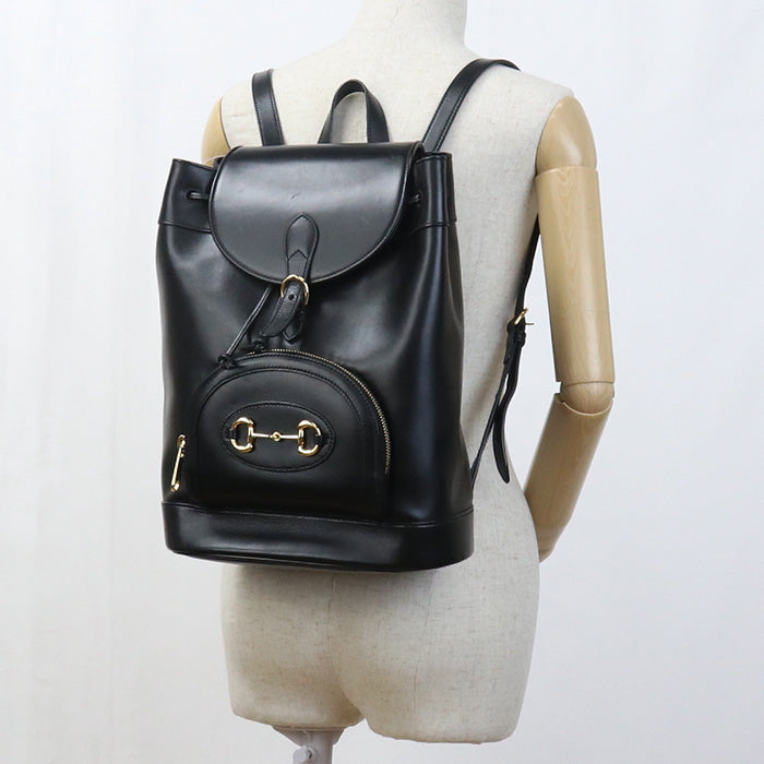 GUCCI 620849 Backpack Gucci Horsebit 1955 Backpack leather black Women