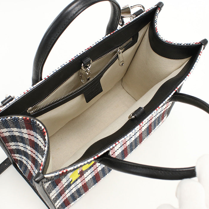 GUCCI 659983 Tote Bag Check Pattern 2WAYTote Bag Nylon,Raffia multicolor Women