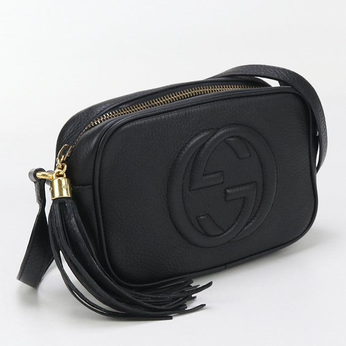 GUCCI 347994 Soho Diagonal shoulder bag Shoulder Bag leather black Women