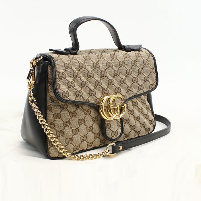 GUCCI 498110 Handbag GG Marmont handbag GG canvas Brown Women