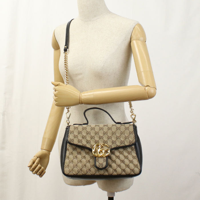 GUCCI 498110 Handbag GG Marmont handbag GG canvas Brown Women