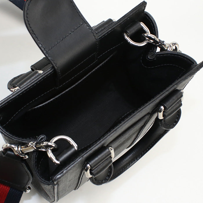 GUCCI 415721 Tote Bag GG Supreme Web Line Mini Tote Bag PVC black mens(unisex)