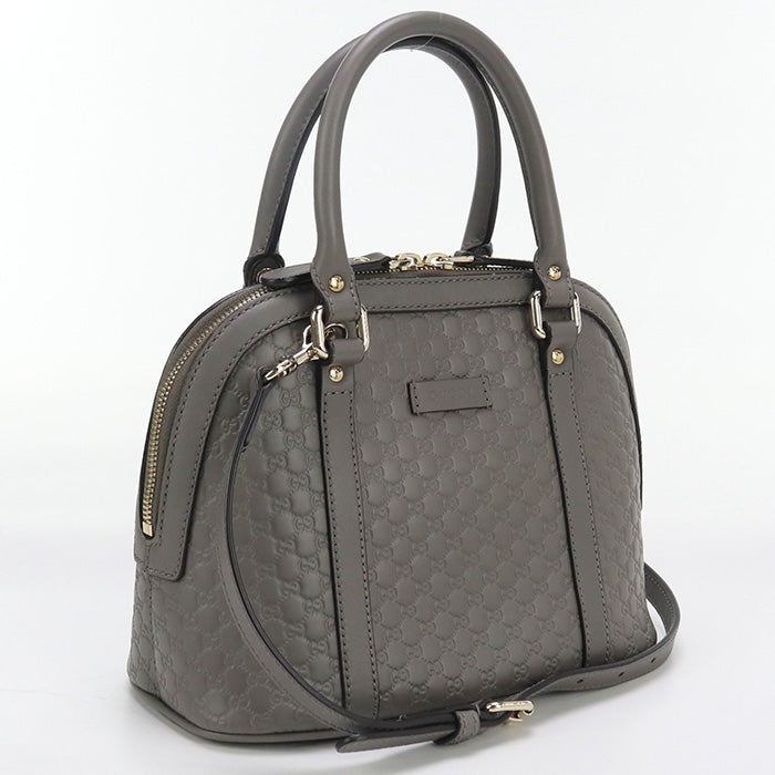 GUCCI 449654 BMJ1G 1226 Micro Guccisima Handbag leather gray Women