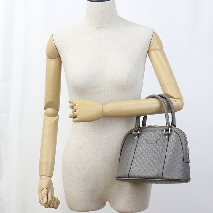 GUCCI 449654 BMJ1G 1226 Micro Guccisima Handbag leather gray Women