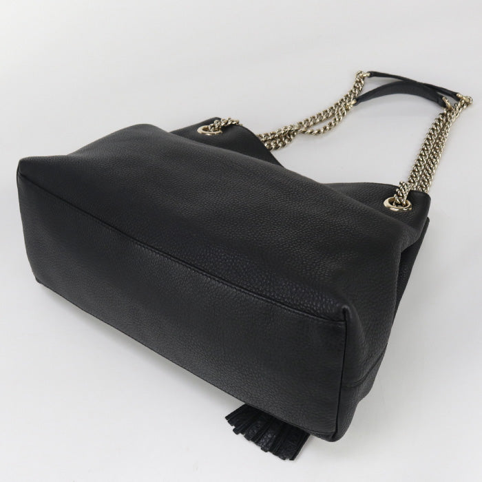 GUCCI 308982 Chain Soho Tote Bag leather black Women