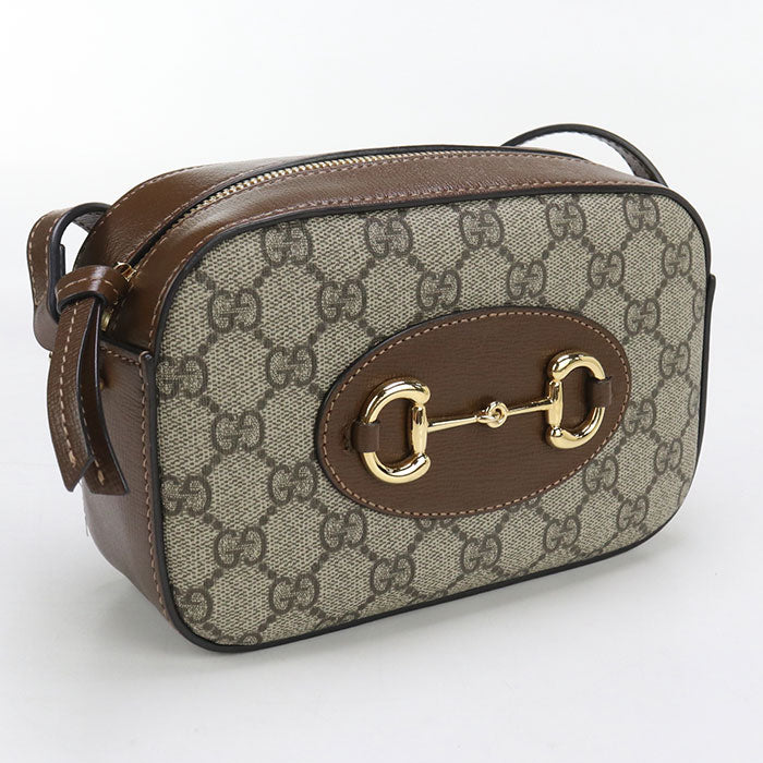 GUCCI 760196 Small bag Horsebit 1955 Shoulder Bag GG Supreme/leather beige Women