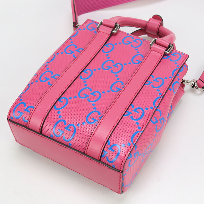 GUCCI 696010 Mini GG emboss Tote Bag leather pink Women