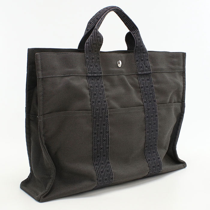HERMES Her Line MM Tote Bag canvas gray unisex