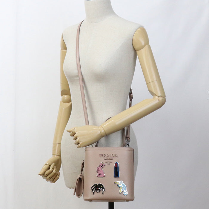PRADA 1BA217 2ERX F0236 Saffiano PRADA Panniers Handbag leather pink Women