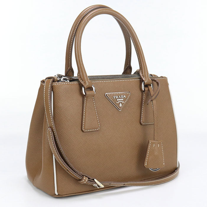 PRADA 1BA896 Saffiano leather small bag Galleria Tote Bag leather brown Women