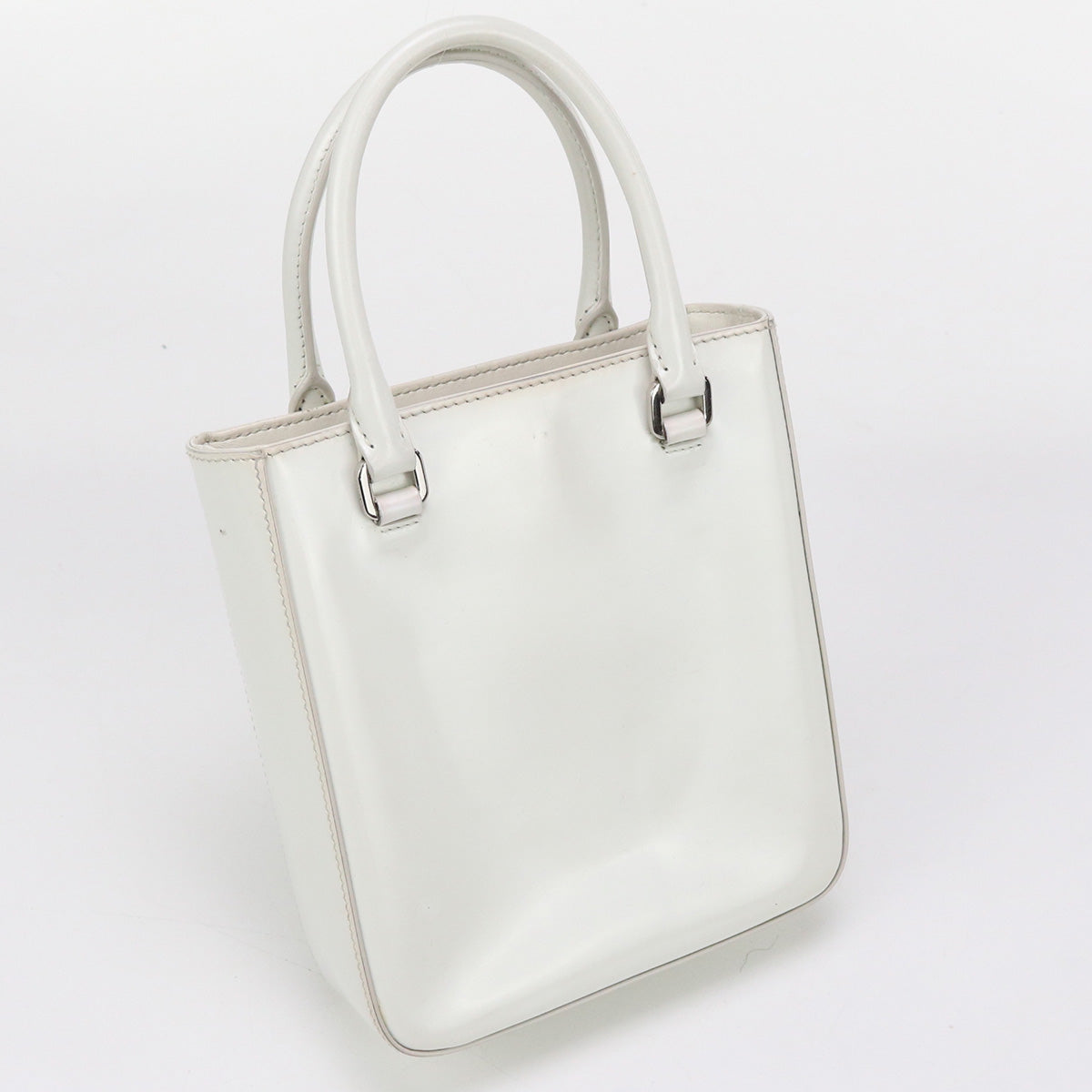 PRADA 2WAY handbag Handbag Shoulder bag Patent leather White Women