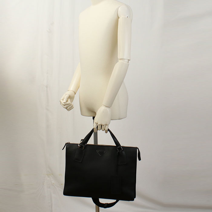 PRADA 2VG041 2WAYTote Bag/hand bag leather Black mens
