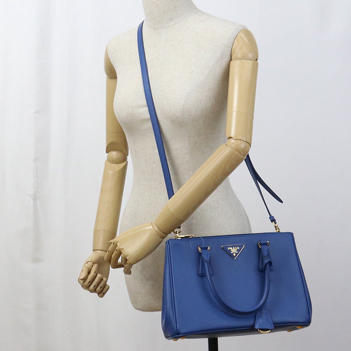 PRADA 1BA863 Tote Bag Safiano 2WAYTote Bag leather blue Women