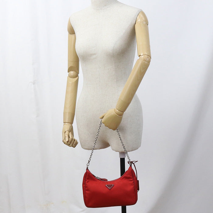 PRADA 1BH204 2WAY Shoulder Bag/recycled polyamide red Women