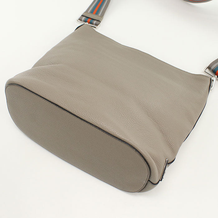 PRADA 1BE057 Vitello phoenix Diagonal shoulder bag Shoulder Bag leather gray Women