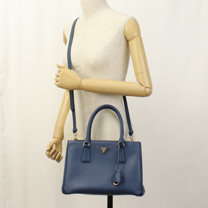 PRADA 1BA863 NZV F0016 2WAY Galleria Tote Bag/Safiano leather blue Women