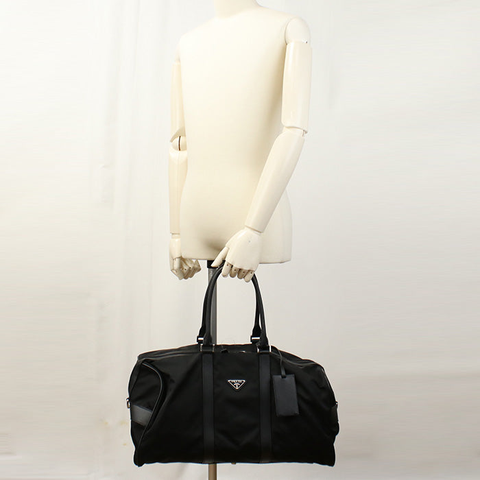PRADA 2VC070 Boston bag Safiano 2WAY travel bag Nylon, leather black mens(unisex)