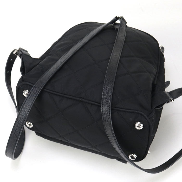 PRADA 2WAY backpack Backpack Nylon/leather black Women