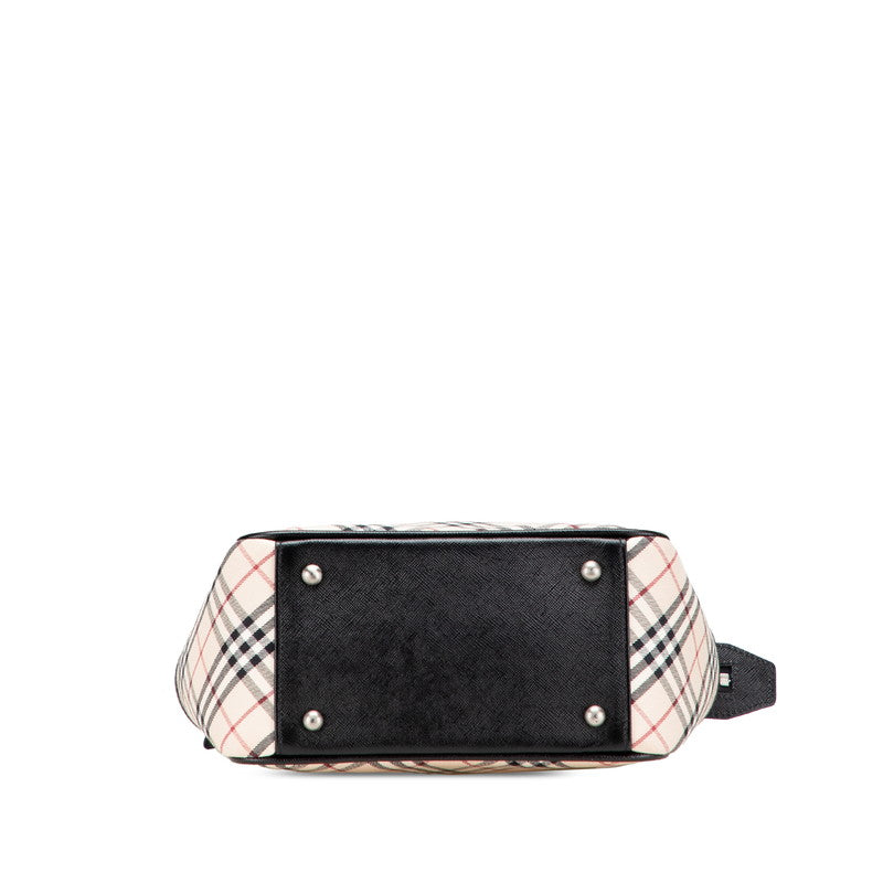Burberry Nova Check Canvas Leather Handbag