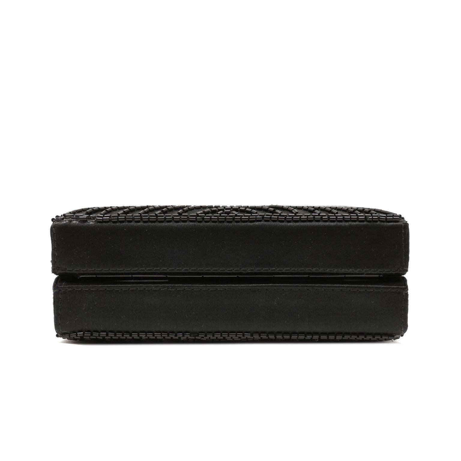 Chanel Black Beaded Mini Box Evening Bag