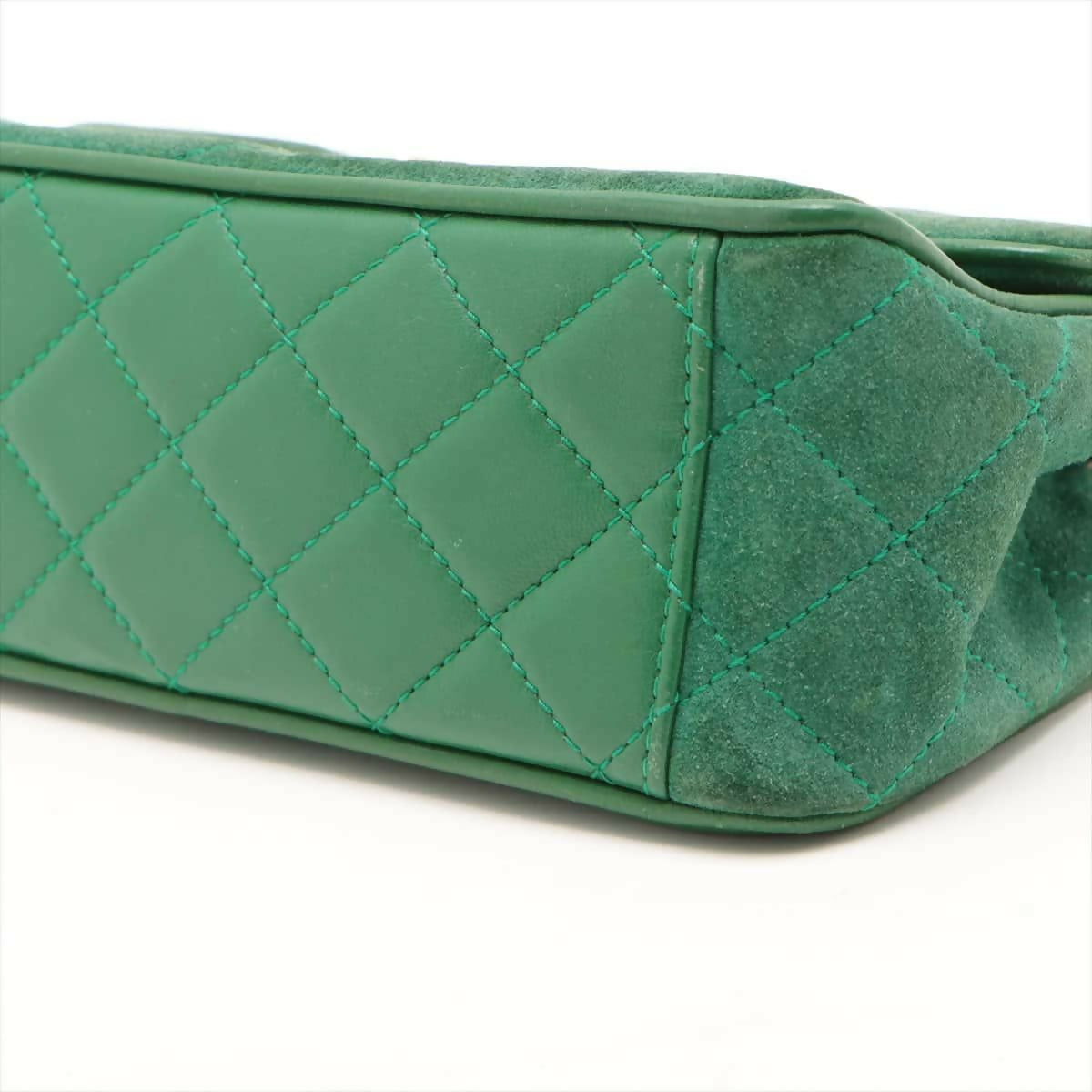 Chanel Green Small Suede and Lambskin Pagoda Flap Bag