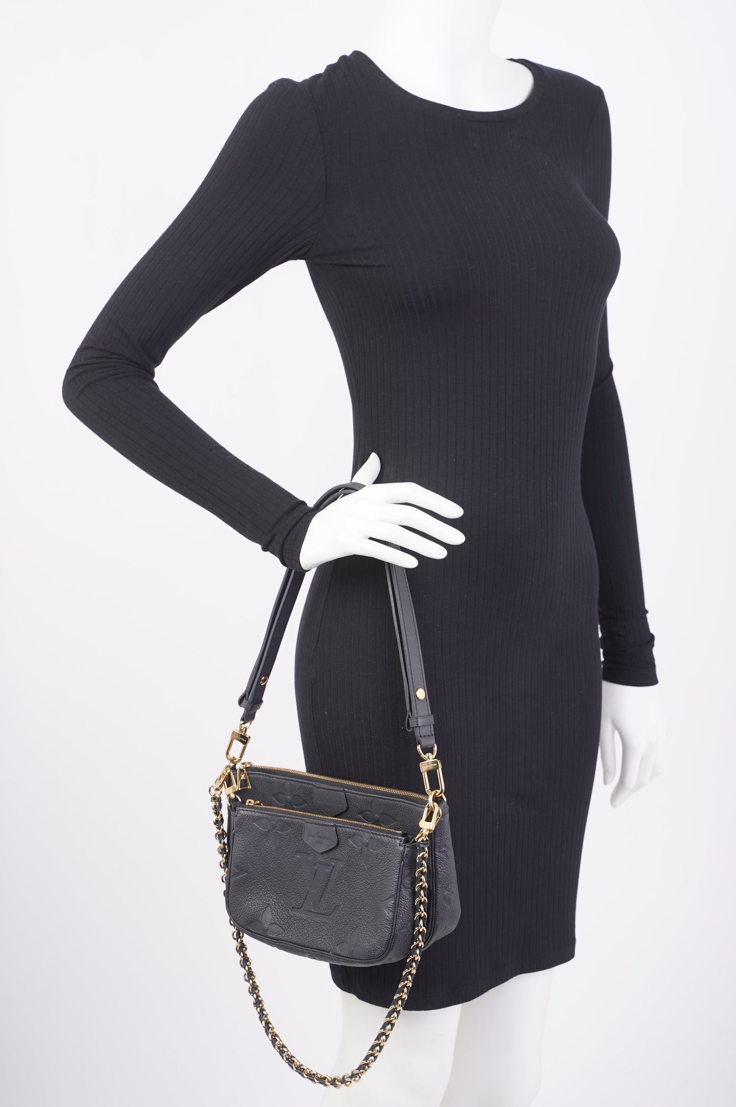 Louis Vuitton Multi Pochette Accessoires Black Empreinte Leather
