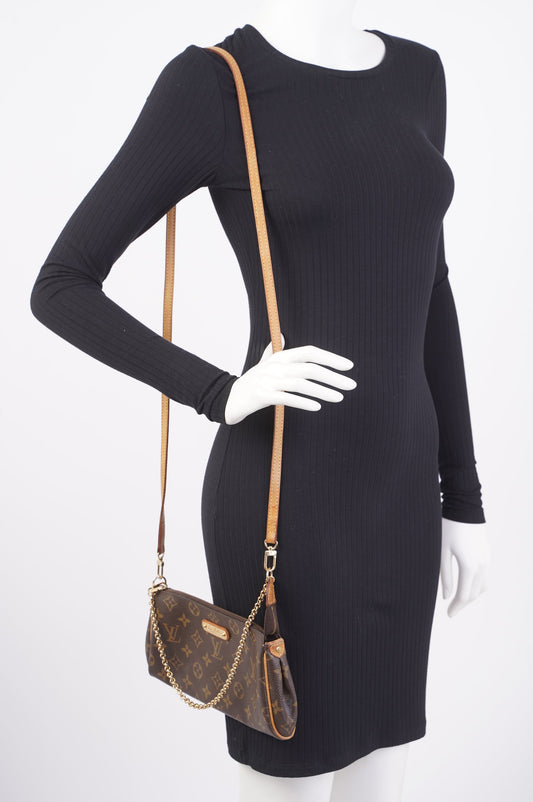 Louis Vuitton Eva Clutch Monogram Coated Canvas