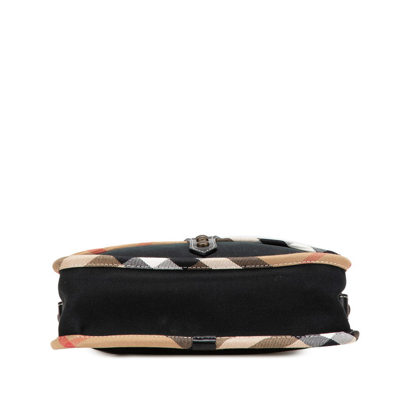 Burberry Nova Check Canvas Leather Shoulder Bag