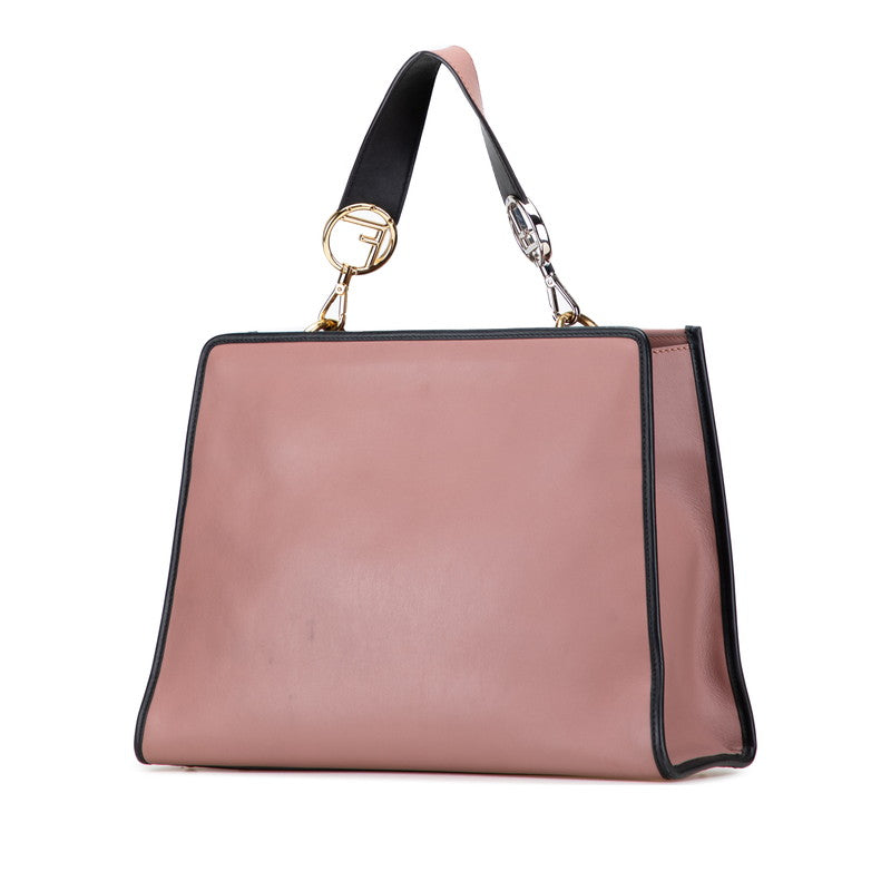 Fendi FF Logo Leather Shoulder Bag