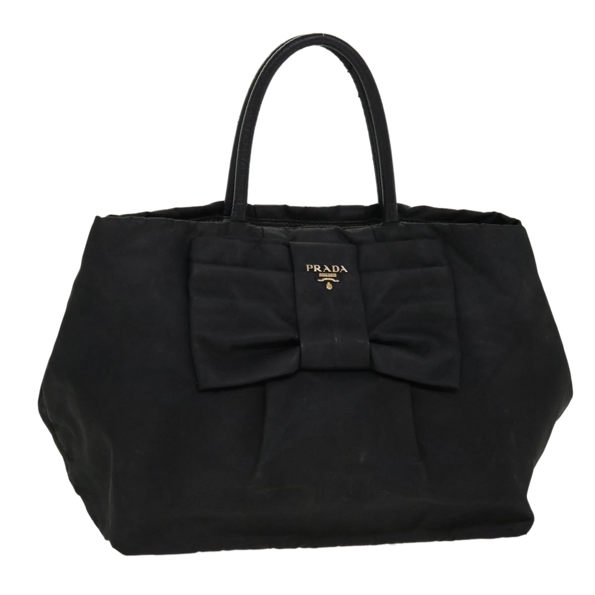 Prada Hand Bag Nylon Black