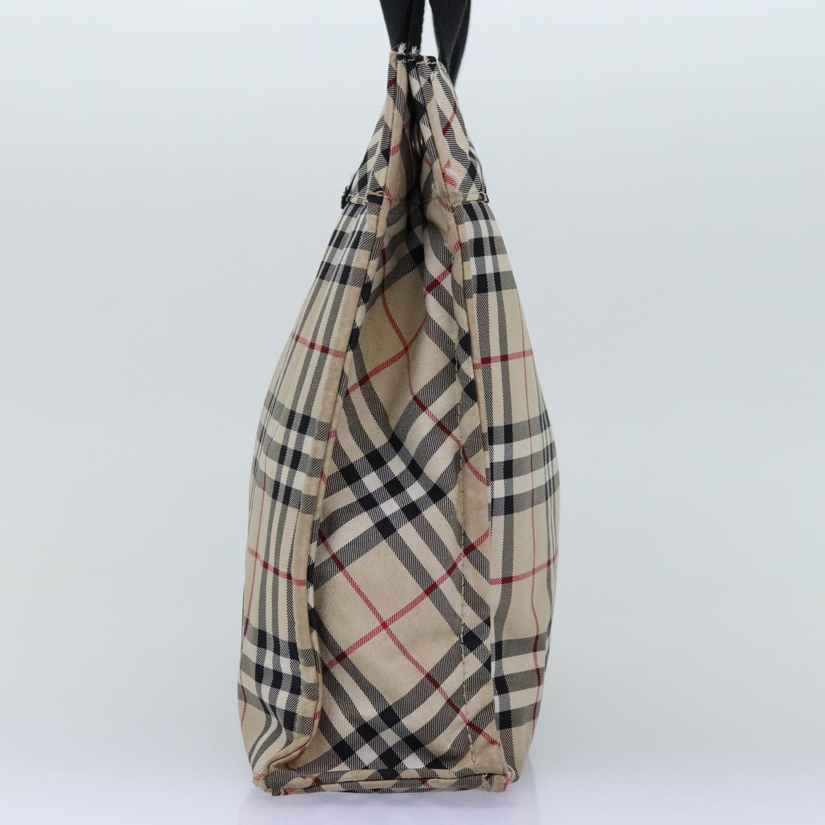 Burberry Nova Check Blue Label Hand Bag Nylon Beige Auth yb561