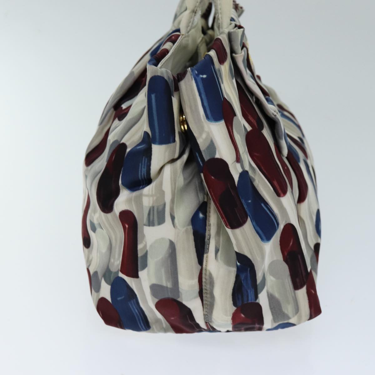 PRADA Lip Pattern Hand Bag Nylon Multicolor Auth yb569