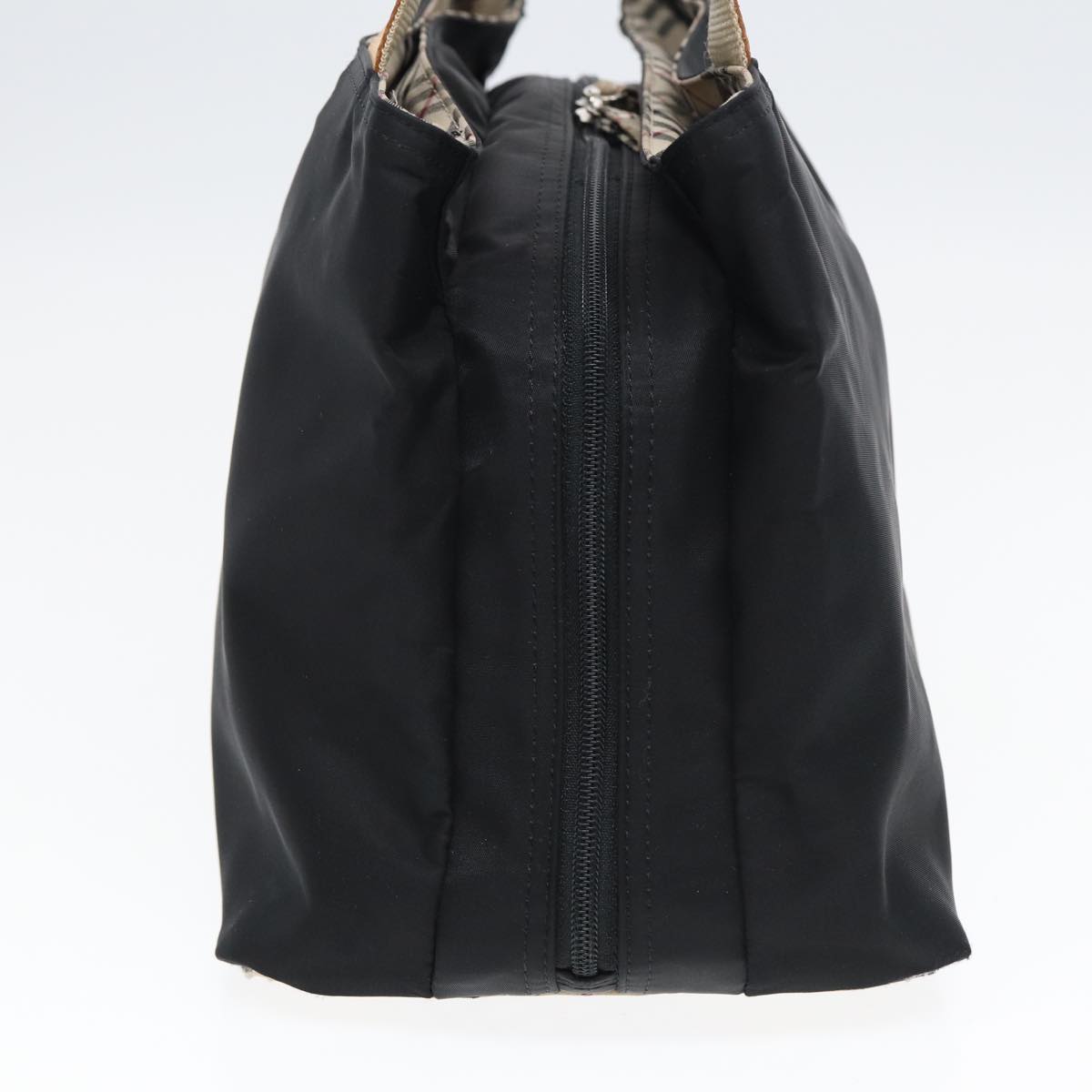 Burberry Nova Check Hand Bag Nylon Beige Black Auth yb631