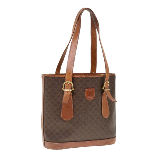 Luxury CELINE Macadam Canvas Shoulder Bag PVC Brown 10346