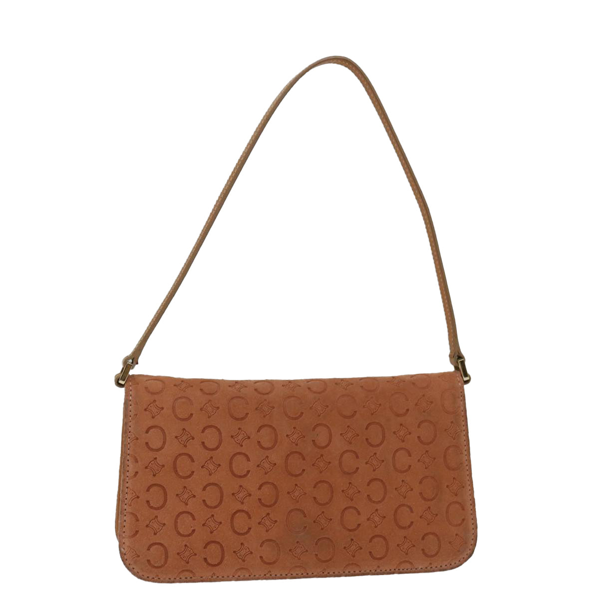 Luxury CELINE C Macadam Canvas Shoulder Bag Orange 11322
