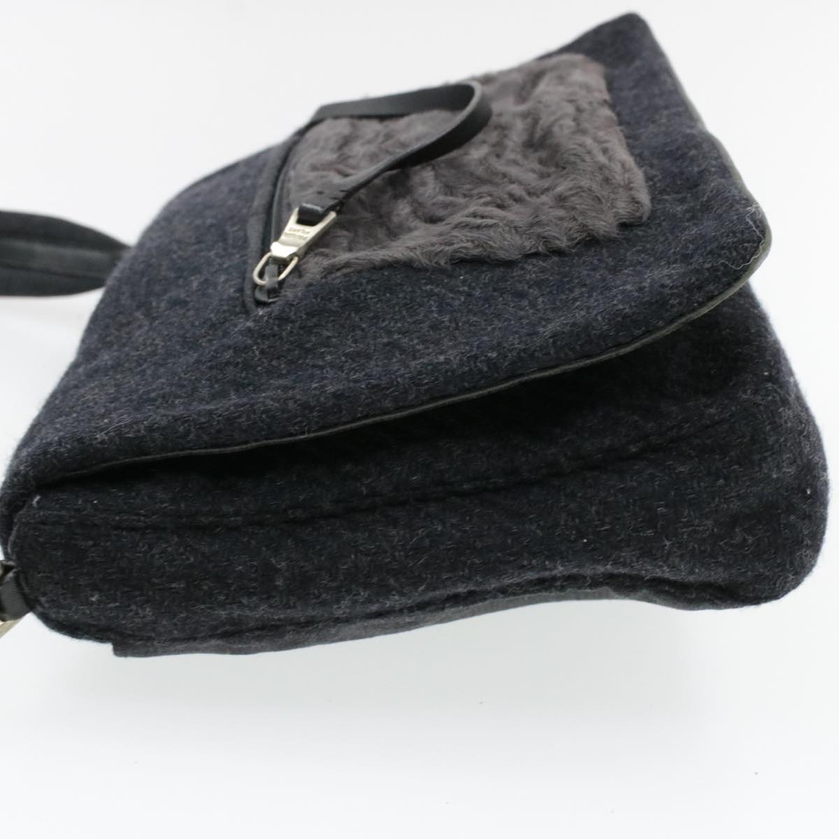 Prada Suede Shoulder Bag Black