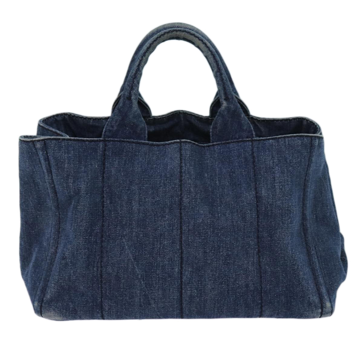 PRADA Canapa MM Hand Bag Blue Auth