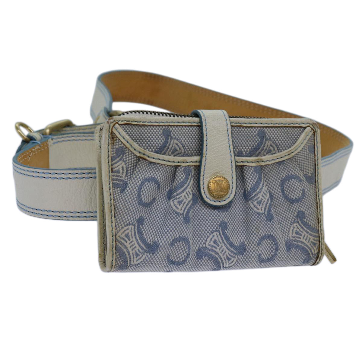 Luxury CELINE C Macadam Canvas Waist bag Blue 11883