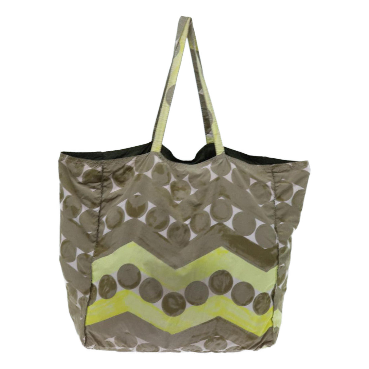 PRADA Tote Bag Nylon Beige Auth yk11926