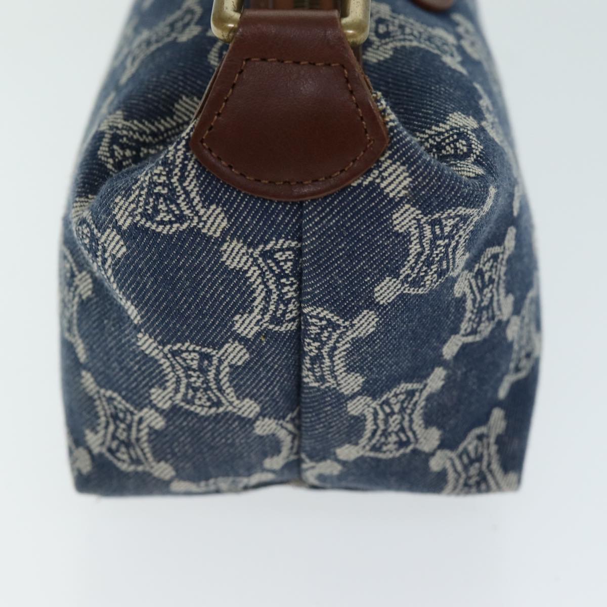 Luxury CELINE Paris Macadam Canvas Hand Bag Blue 12656A