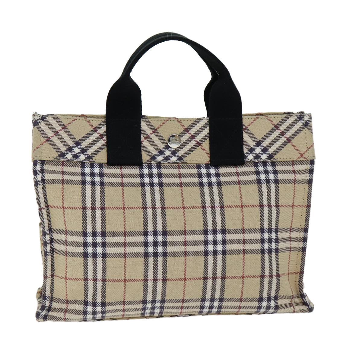 Burberry Nova Check Blue Label Hand Bag Canvas Beige Auth yk12723