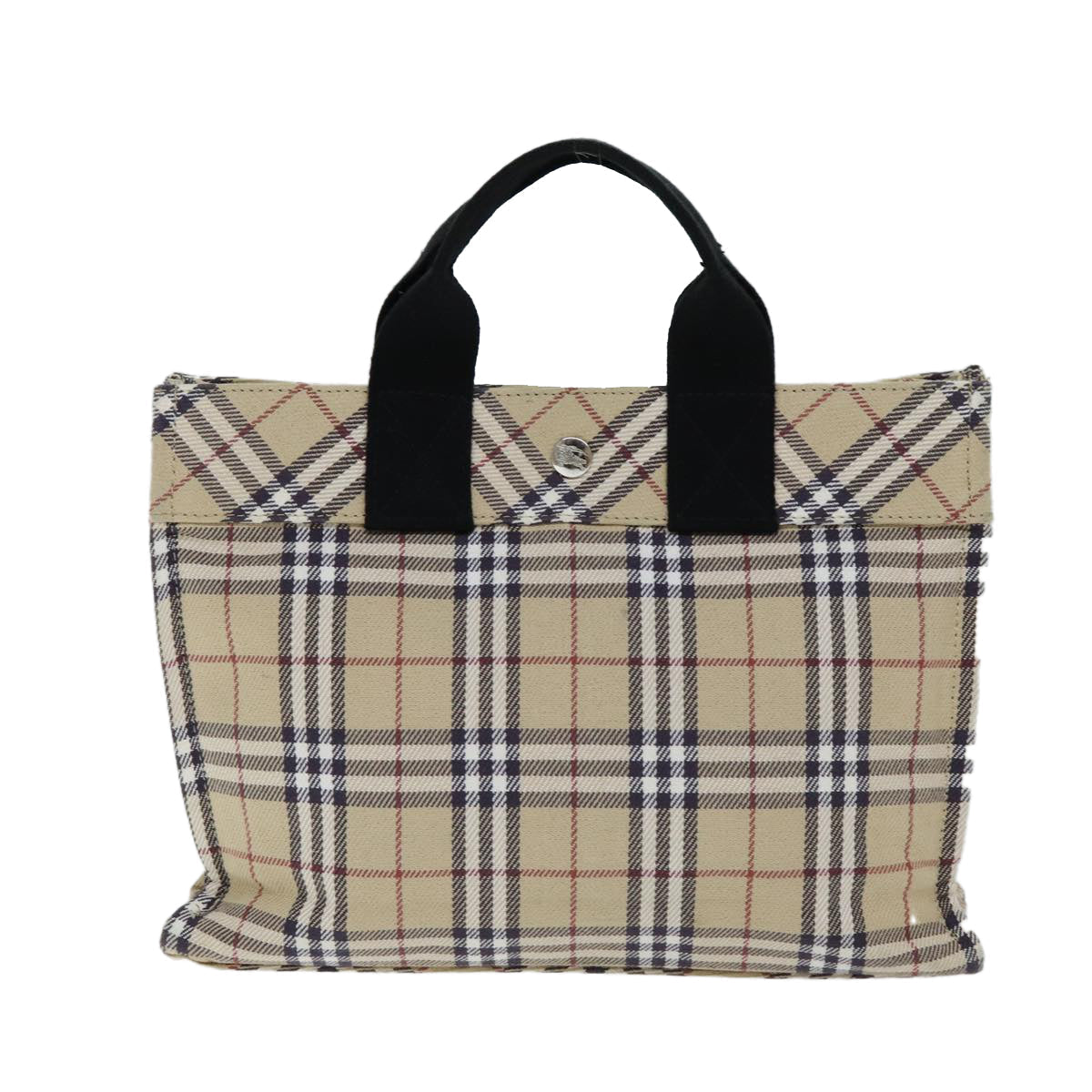 Burberry Nova Check Blue Label Hand Bag Canvas Beige Auth yk12723