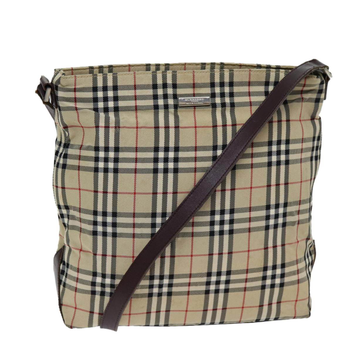 Burberry Nova Check Blue Label Shoulder Bag Canvas Beige Auth yk13010