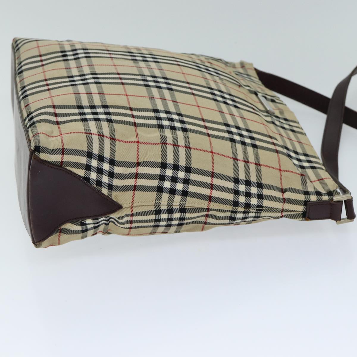 Burberry Nova Check Blue Label Shoulder Bag Canvas Beige Auth yk13010